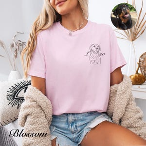 Custom Pet T-shirt with Pet photo and name, Personalized Pet Portrait Shirt, Custom Dog Cat Graphic Tee, Pet Lover Gift, Dog Lover shirt