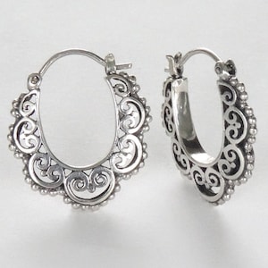 Petite Hoop Bali Earrings Sterling Silver Balinese Jewelry - Etsy