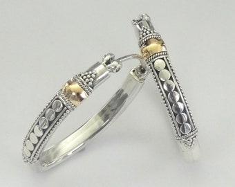 18K Mixed Metal Baby Hoop Earrings