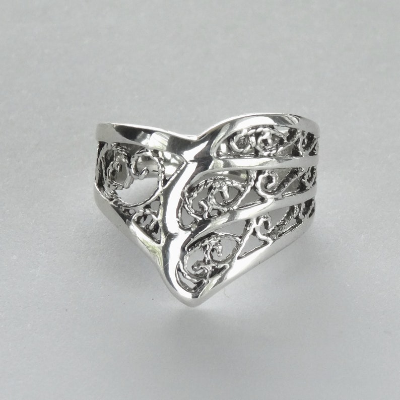 Size 8 Chevron Armor Ring Sterling Silver