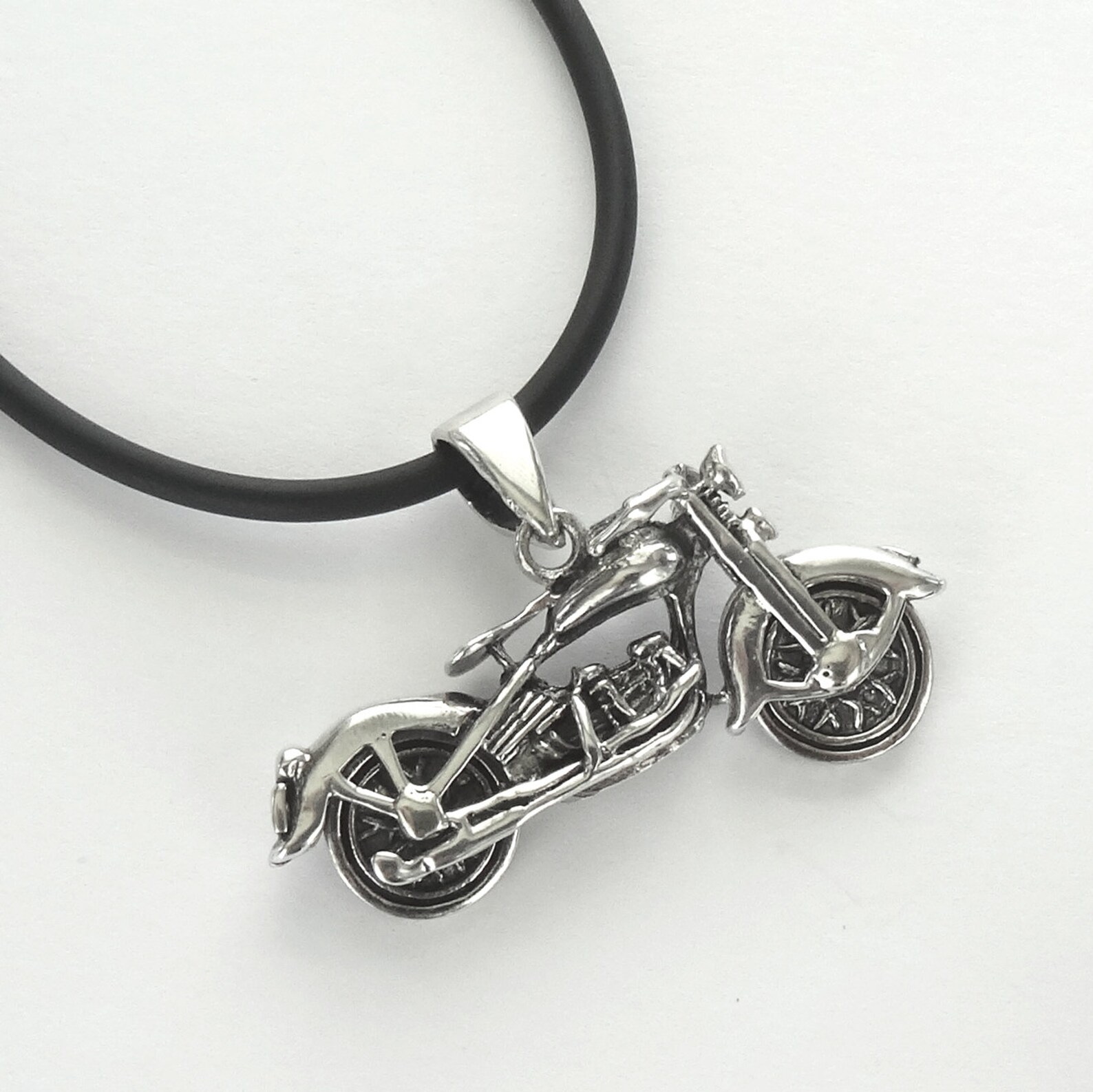 Motorbike Necklace Sterling Silver Pendant Motorcycle with Etsy