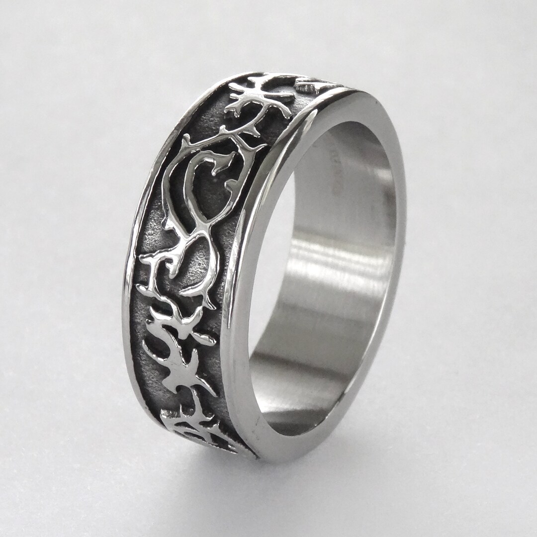 XL Tribal Ring Stainless Steel Tattoo Design US Sizes 12 15 - Etsy