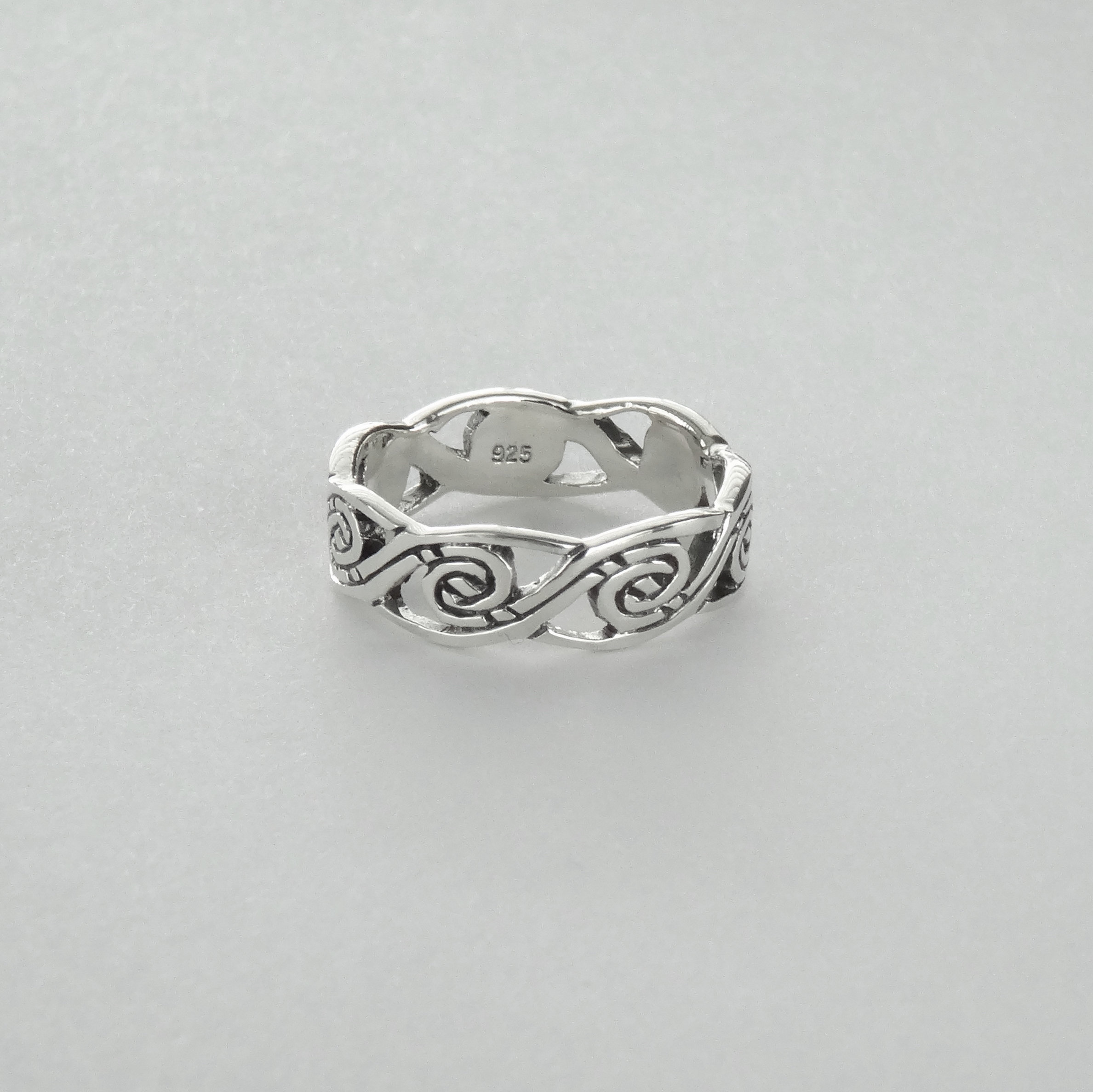 Celtic Rose Band Ring Sterling Silver Etsy