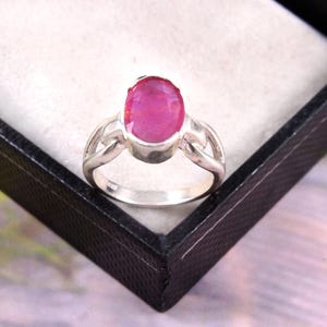 Handmade Ruby Ring in Sterling Silver - July Birthstone - Statement Jewelry