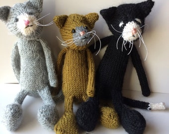 Cute knitted kittens, nursery toy,soft plush animal.  *Made to Order