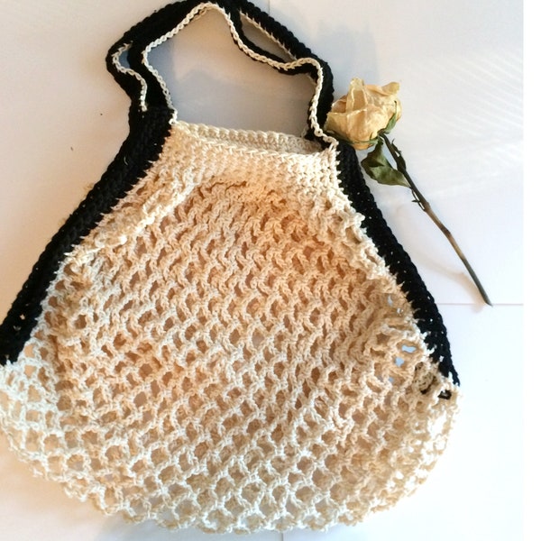French Market Bag/Natural with Black trim/Everyday Carryall/Shopper?READY TO SHIP