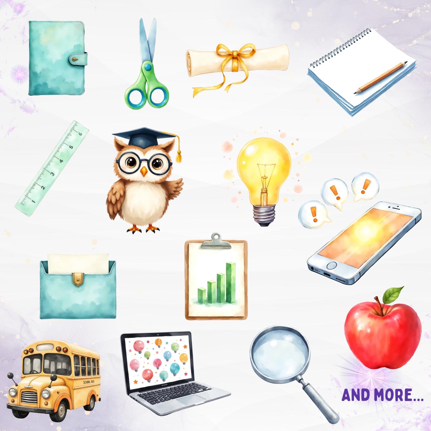 Line Sticker Student Student Sticker & Clipart Bundle – Printable High‑res PNG, Transparent ...