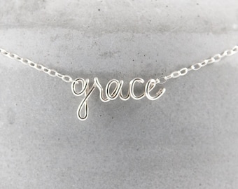 Word/Name Necklace Sterling Silver