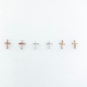 Cross studs wire earrings