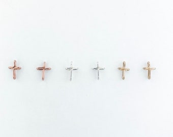 Cross studs wire earrings