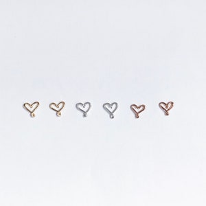 Heart studs wire earrings