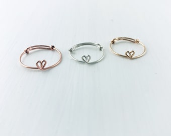 Heart wire ring dainty