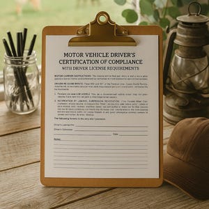Certification of Compliance Form | FMCSA DOT Compliant pdf| CDL Driver Safety File Form | Instant Download | Trucking Business