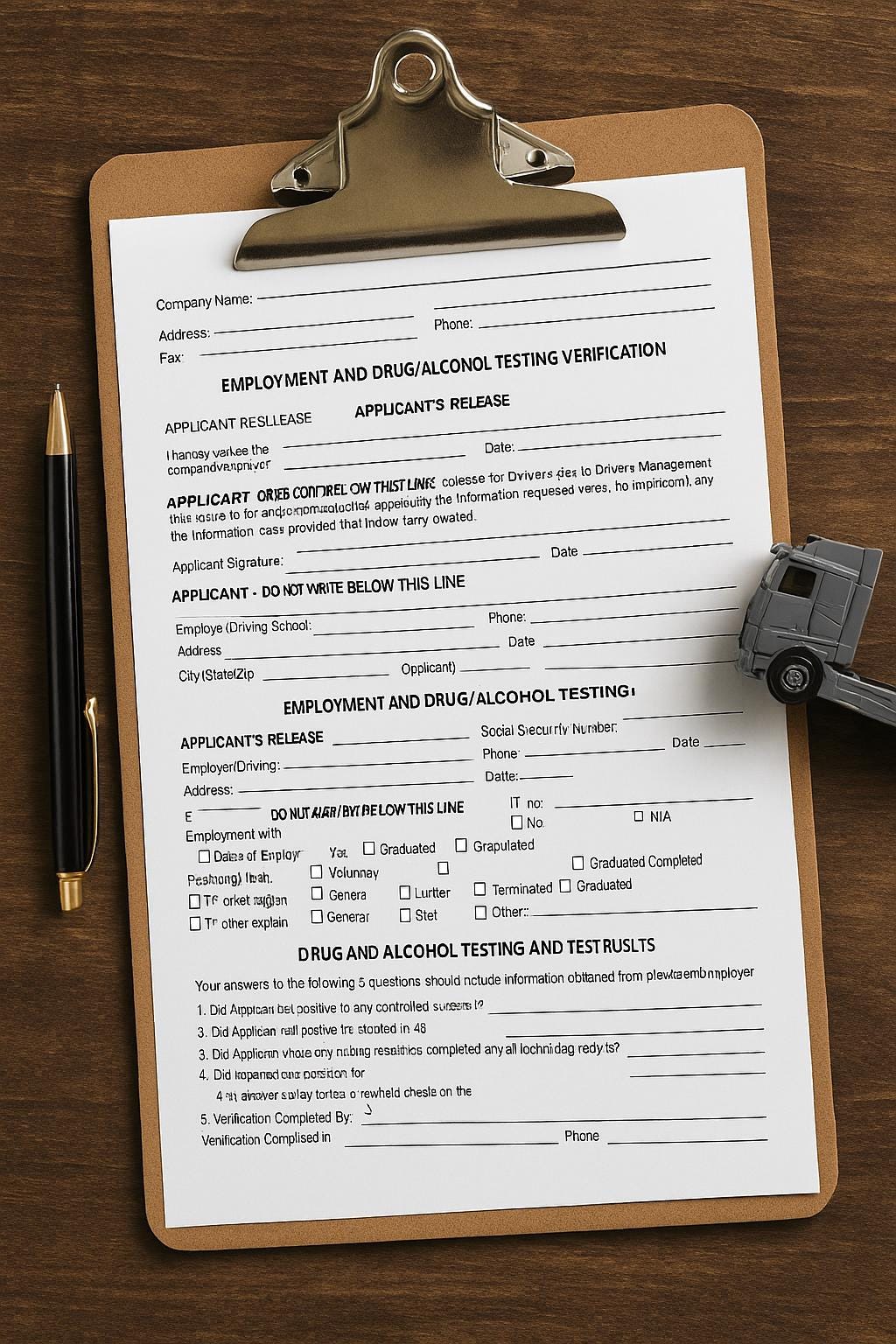 Employment & Drug/alcohol Testing Verification Form | FMCSA DOT ...