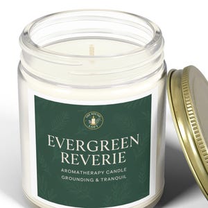 Evergreen Reverie Aromatherapy Candle – Cypress & Fir Scented Candle for Relaxation, Meditation, and Stress Relief – 4oz or 9oz