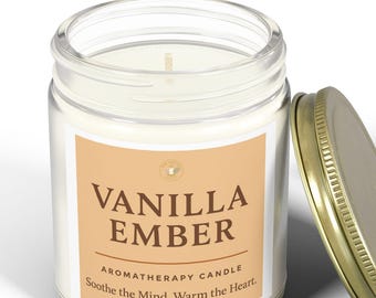 Candela per aromaterapia alla vaniglia: cera di cocco e albicocca, calma e relax