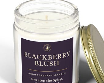 Candela aromaterapica Blackberry Blush: cera di cocco e albicocca, regalo per la cura di sé
