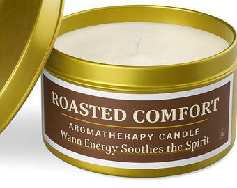 Candela aromaterapica Roasted Comfort: cera di soia e cocco, profumo accogliente