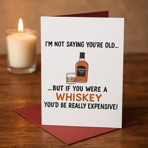 Tarjeta de cumpleaños de whisky, tarjeta de cumpleaños divertida, tarjeta de cumpleaños para hombre, tarjeta de cumpleaños para mujer, tarjeta de cumpleaños para papá