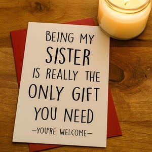 Tarjeta de cumpleaños divertida, tarjeta de cumpleaños para hermana, tarjeta de cumpleaños para mujer, tarjeta de cumpleaños para ella