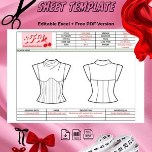 Fashion Tech Pack Template | Editable Excel Technical Sheet (Digital Download)