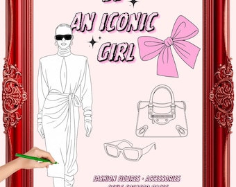 Fashion Coloring Book | Sketchbook, Accessories (PDF Digital Download)