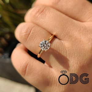 1 Carat Lab Grown Diamond Engagement Ring: 14K Gold Solitaire, IGI Certified