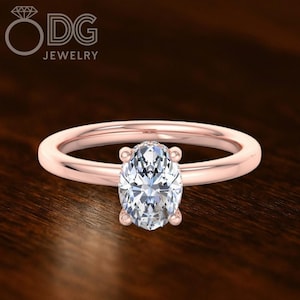 2.00 Ct Oval Cut Moissanite Engagement Ring, Oval Diamond Solitaire Ring, 14k Solid Gold Wide Band Ring, Minimalist Jewelry, Gift For Women