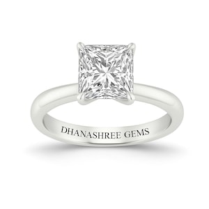 3 CTW Princess Cut Solitaire Engagement Ring | Classic Style | Lab Grown Diamond | 14K Gold