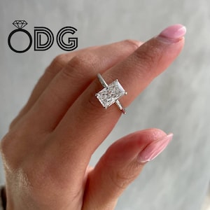 3.00ct Crushed Ice Moissanite Engagement Ring: 14K Gold Hidden Halo Solitaire
