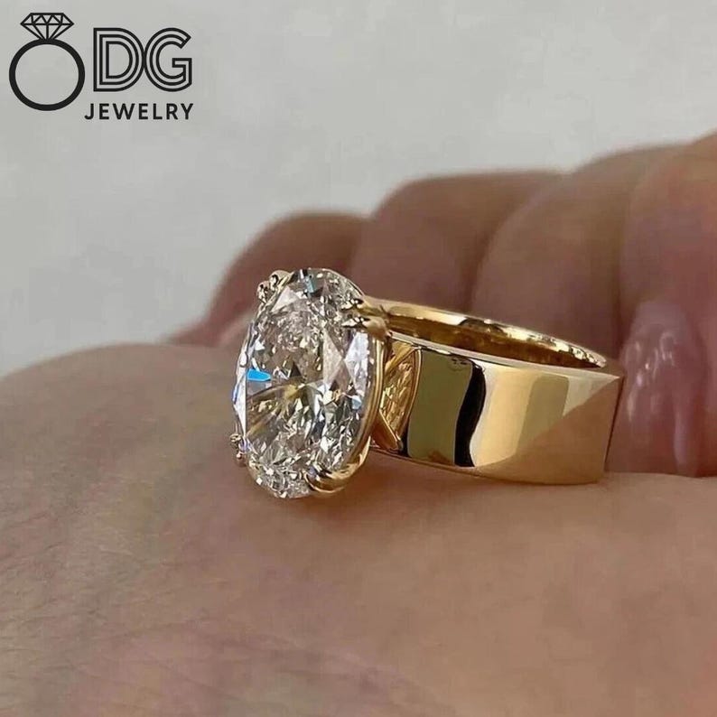 14K White Gold 3.5ctLab Grown Diamond Oval Solitaire Ring main image 0