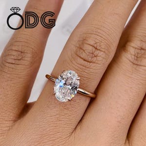 1.00 Carat D-VVS1 Verlobungsring im Ovalschliff / Ovaler im Labor gewachsener Diamant Ring / Minimalistischer Ring / Dünner Ring / Minimal Ring / 14k Gold