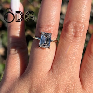 2 Carat Emerald Cut Lab Grown Diamond Ring - 14K Gold Solitaire