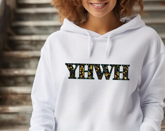 Sudadera corta con capucha cristiana para mujer YHWH CH001