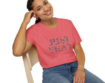 Camiseta floral "Just Pray": camiseta unisex suave e inspiradora