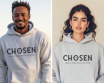 Sudadera con capucha inspiradora Chosen, sudadera unisex, ropa cómoda para el día a día, ropa cristiana, ropa de fe