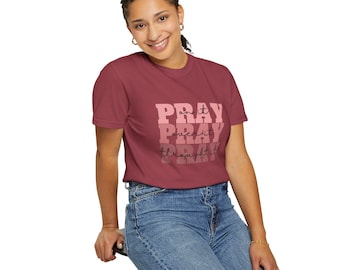 Camiseta unisex teñida con frase "Oración inspiradora", prenda de fe, regalo cristiano, camiseta motivacional