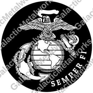 USMC Semper Fi Steel Wall Art – 14 Gauge Marine Corps Emblem Home Décor