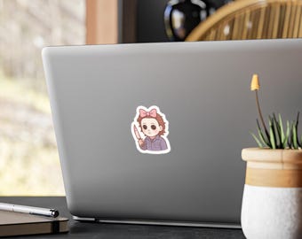 Cute Horror Kiss-Cut Vinyl Decals, Whimsical Stickers for Laptops, Water Bottles, Halloween Decor, Gifts for Teens