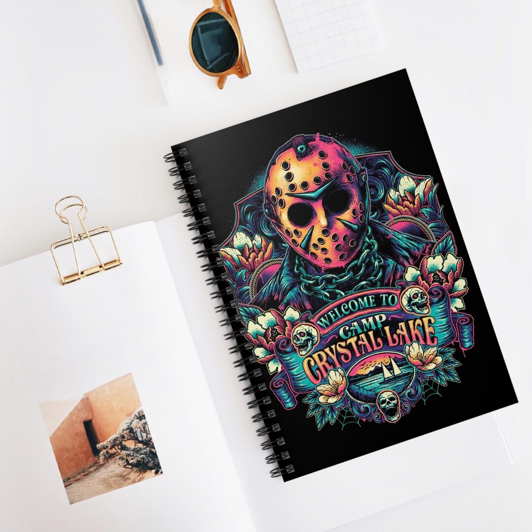 Cryptic Notebook Horror-themed Spiral Notebook - Camp Crystal Lake Design, Ideal for ...