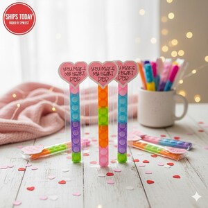 pop it bracelet Valentines exchange for kids handout, gram, classroom valentines not candy image 1