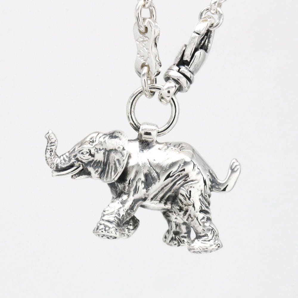925 Sterling Silver Baby Small Elephant Keychain Key Chain Etsy