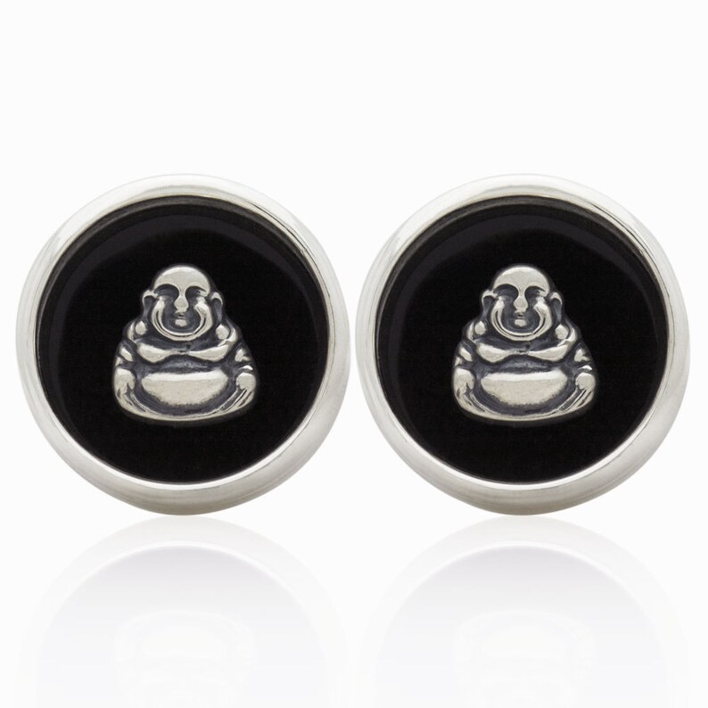 Sterling Silver Happy Buddha Cufflinks