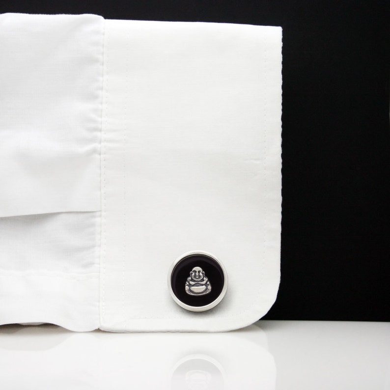 Sterling Silver Happy Buddha Cufflinks