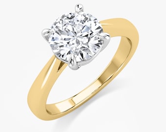 2 Carat Lab Grown Diamond Engagement Ring, Gold Wedding Jewelry