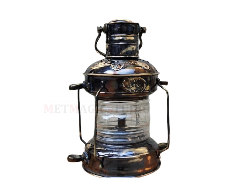 Medieval Anchor Brass Nautical Oil Lamp, Black Antique Lantern - Etsy
