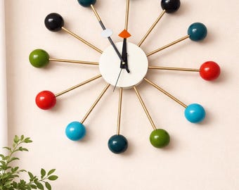 Handmade Brass Wall Clock, Large 18-inch, Vintage Style, Retro Accent