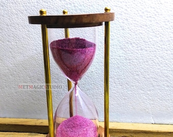 Personalized Brass Sandtimer Clock – 1 Minute, Nautical Table Decor