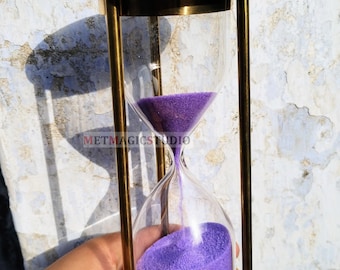Marine Brass Nautical Sandtimer , Hourglass - 5 minutes | Table Decor | Wedding , Father's Day , Navy Gift