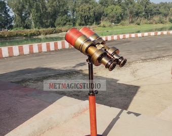 Naval Brass Binocular , Handmade Antique Tabletop Binocular - Navy , Father's day Gift